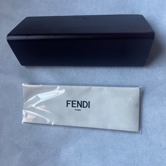 FENDI Triangular Small Empty Sunglasses Eyeglasses Case & Cloth‎ Brown NEW - Picture 5 of 7